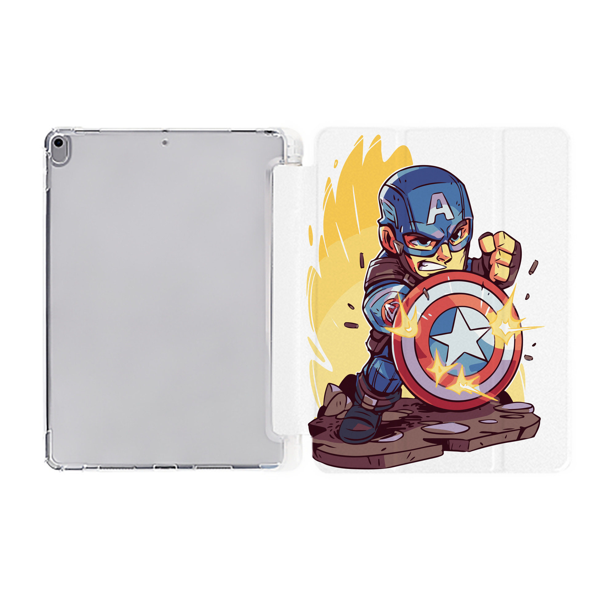 （画像用） アベンジャーズ The Avengers IPad ケース ペン収納付き 三つ折りスタンド PUレザー×シリコン 対応機種9.5/10.5/10.9インチ